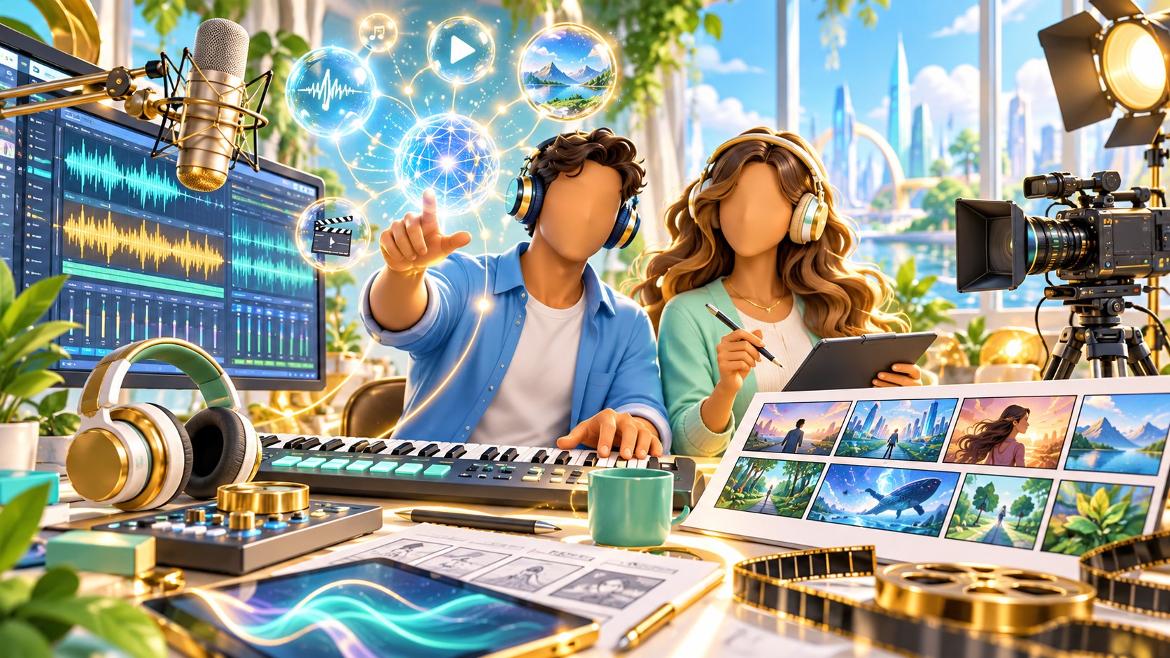 Bright AI-assisted media studio